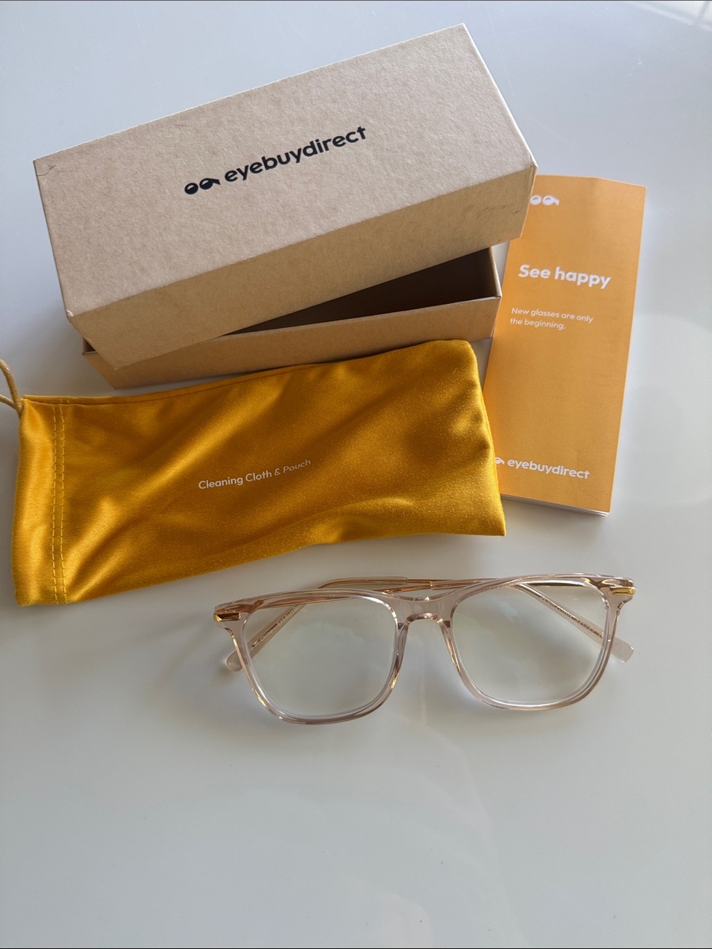 Style Direct Sebastian Square Rose Gold Acetate Blue Light Glasses